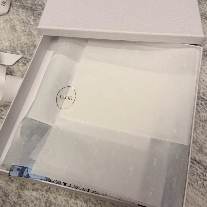 Dior Avenue 90 方巾 牛仔藍絲綢斜紋布 絲巾 披肩-9