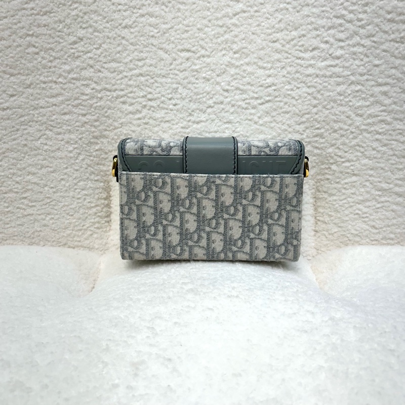 Dior 迪奧mini蒙田30 岩石灰 Oblique緹花布 30 Montaigne BOX肩背包 CD金釦 小方包 斜背包-13