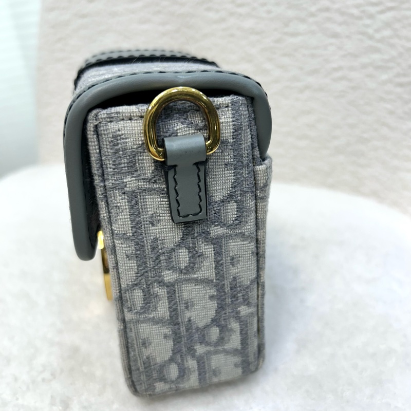 Dior 迪奧mini蒙田30 岩石灰 Oblique緹花布 30 Montaigne BOX肩背包 CD金釦 小方包 斜背包-32