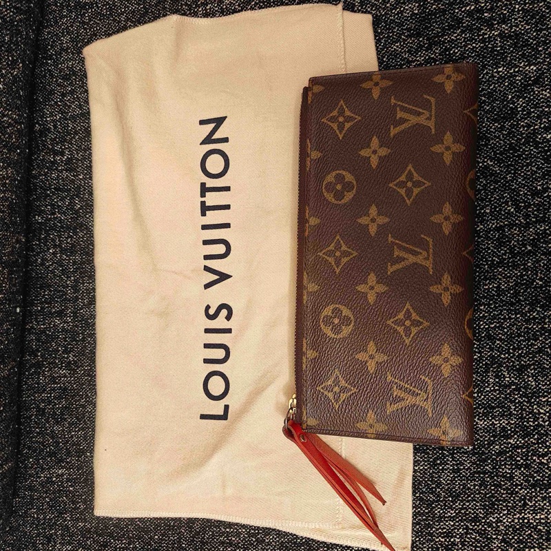 Louis Vuitton 路易威登 老花長款拉鍊錢包  22*10  配塵袋-0