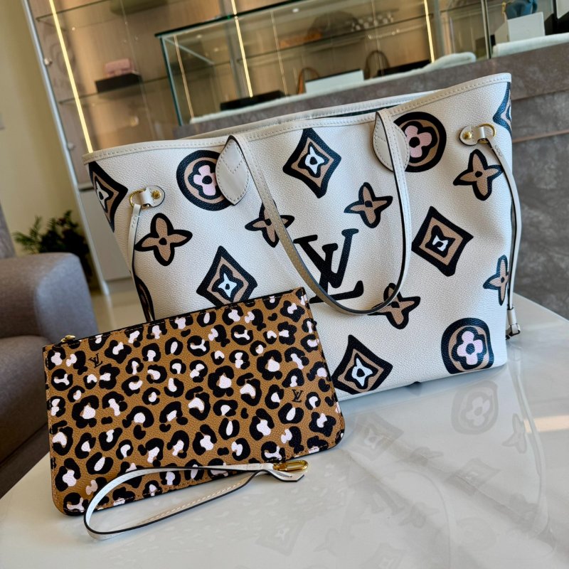 LV M45819 Neverfull MM Wild at Heart 手繪風托特-0