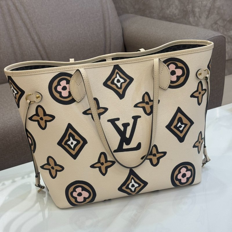 LV M45819 Neverfull MM Wild at Heart 手繪風托特-0