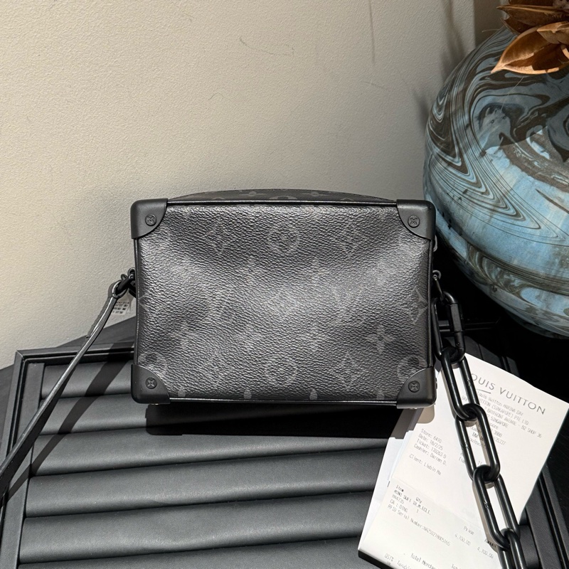98新 Louis Vuitton 路易威登 黑武士soft trunk盒子包 芯片款 附件：25年小票 官-1