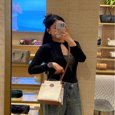 Tory Burch 帆布水桶包(近全新）