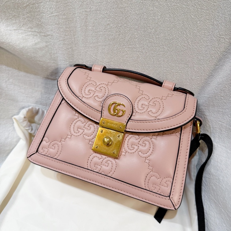 Gucci 粉色GG Marmont斜背包(9成新）-1