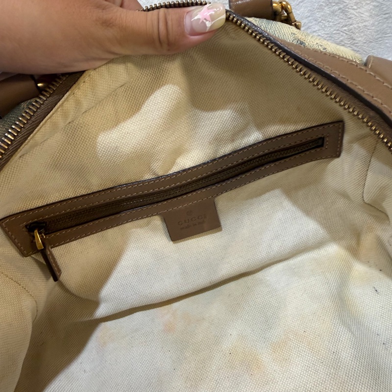 Gucci 復古丹寧老花波士頓包-7
