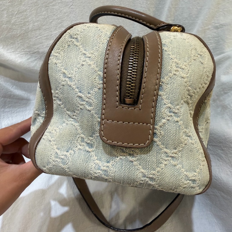Gucci 復古丹寧老花波士頓包-8