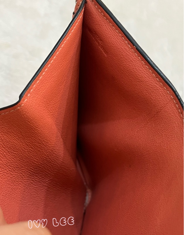 Loewe Small Vertical Wallet 羅威小型直式錢包 短夾  淺棕 米色 粉嫩橘 正品 二手精品-5