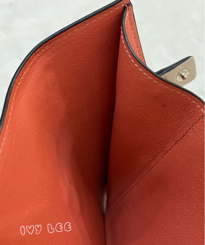 Loewe Small Vertical Wallet 羅威小型直式錢包 短夾  淺棕 米色 粉嫩橘 正品 二手精品-6