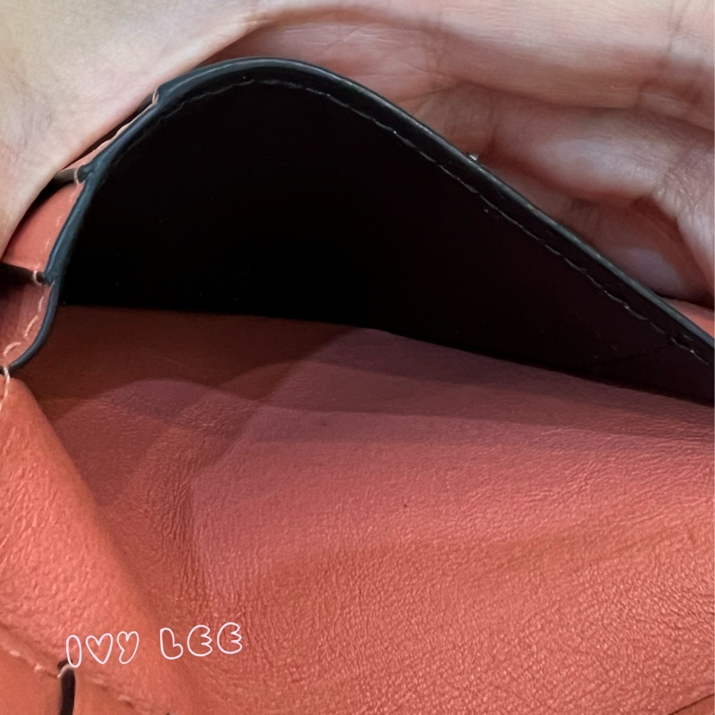 Loewe Small Vertical Wallet 羅威小型直式錢包 短夾  淺棕 米色 粉嫩橘 正品 二手精品-8