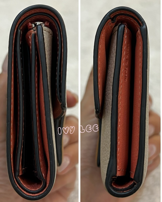 Loewe Small Vertical Wallet 羅威小型直式錢包 短夾  淺棕 米色 粉嫩橘 正品 二手精品-11