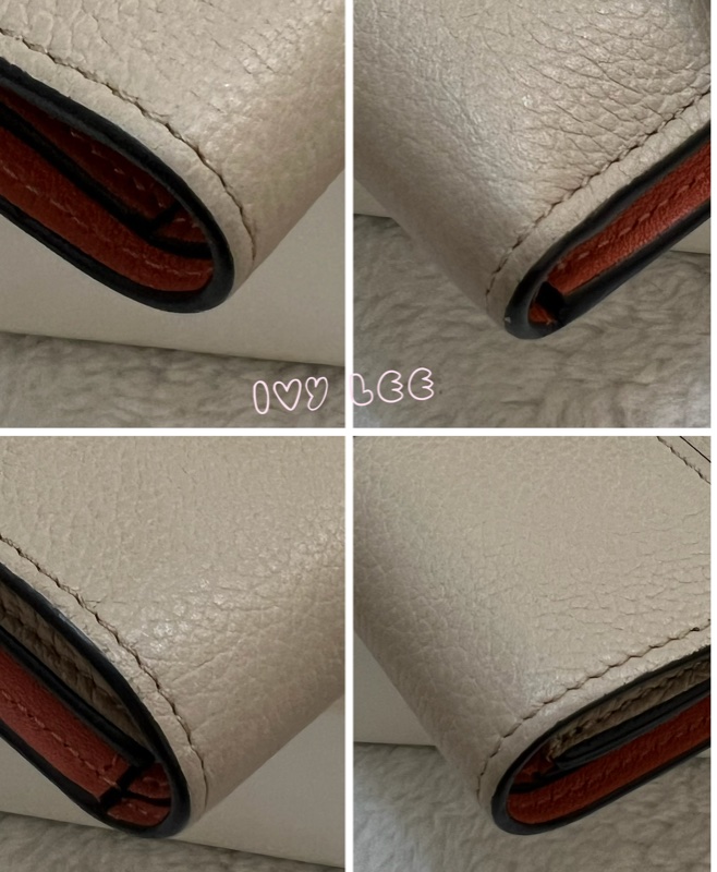 Loewe Small Vertical Wallet 羅威小型直式錢包 短夾  淺棕 米色 粉嫩橘 正品 二手精品-14