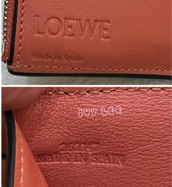 Loewe Small Vertical Wallet 羅威小型直式錢包 短夾  淺棕 米色 粉嫩橘 正品 二手精品-16