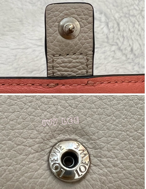 Loewe Small Vertical Wallet 羅威小型直式錢包 短夾  淺棕 米色 粉嫩橘 正品 二手精品-18