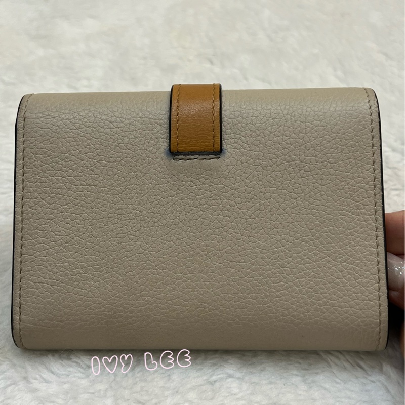 Loewe Small Vertical Wallet 羅威小型直式錢包 短夾  淺棕 米色 粉嫩橘 正品 二手精品-23