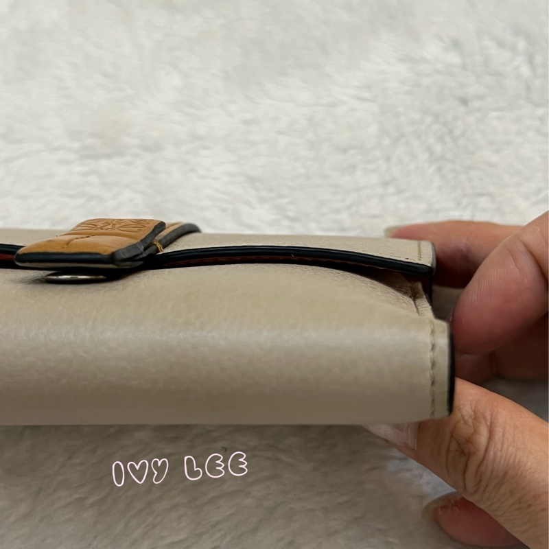 Loewe Small Vertical Wallet 羅威小型直式錢包 短夾  淺棕 米色 粉嫩橘 正品 二手精品-28