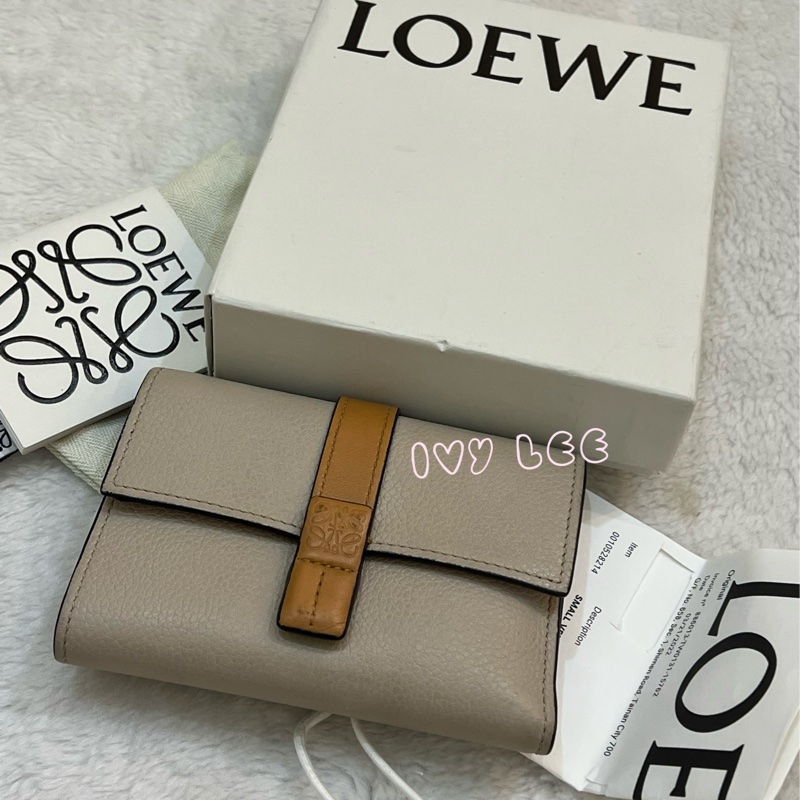 Loewe Small Vertical Wallet 羅威小型直式錢包 短夾  淺棕 米色 粉嫩橘 正品 二手精品-29