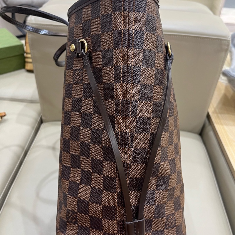 Louis vur 路易威登棕色棋盤格紅內里中號neverfull購物袋 尺寸31*28*14cm-2