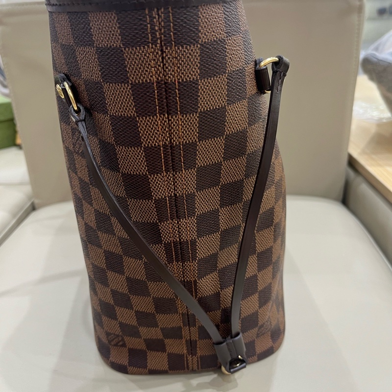 Louis vur 路易威登棕色棋盤格紅內里中號neverfull購物袋 尺寸31*28*14cm-4