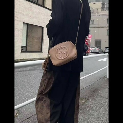 Gucci 古馳 disco soho 奶茶色 焦糖色 流蘇拉鍊相機包 肩背包 斜背包