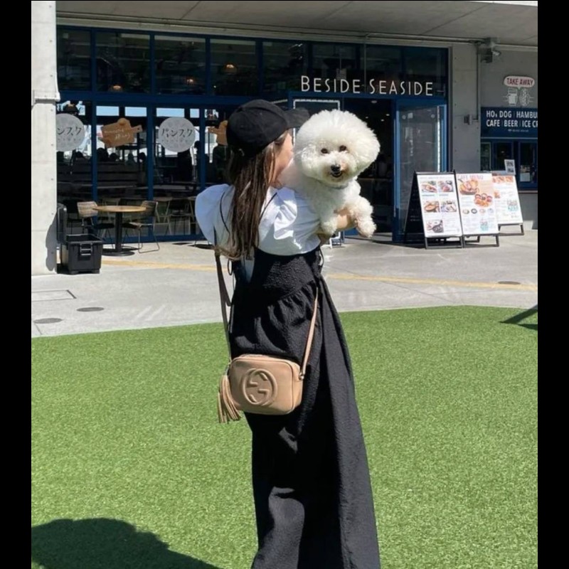 Gucci 古馳 disco soho 奶茶色 焦糖色 流蘇拉鍊相機包 肩背包 斜背包-1