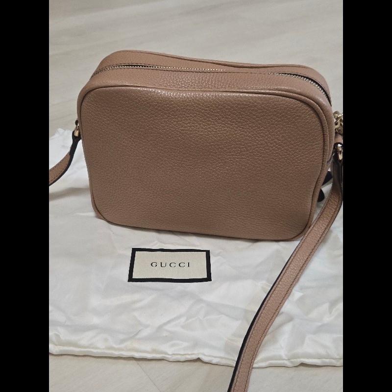 Gucci 古馳 disco soho 奶茶色 焦糖色 流蘇拉鍊相機包 肩背包 斜背包-8