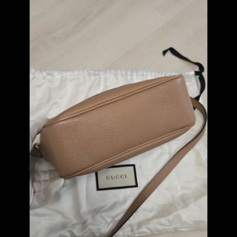 Gucci 古馳 disco soho 奶茶色 焦糖色 流蘇拉鍊相機包 肩背包 斜背包-9