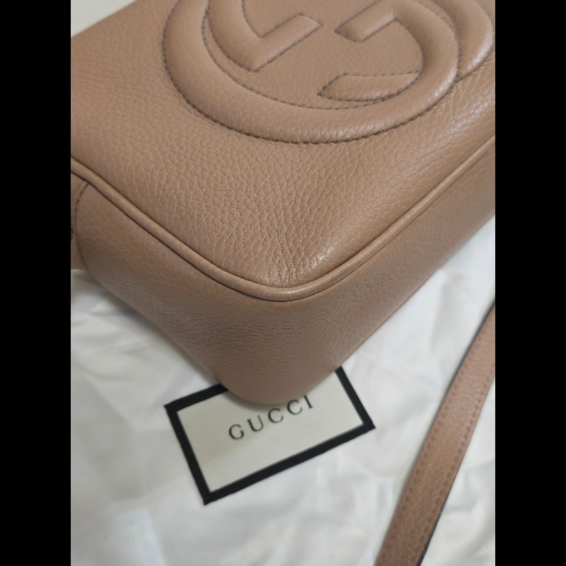 Gucci 古馳 disco soho 奶茶色 焦糖色 流蘇拉鍊相機包 肩背包 斜背包-11
