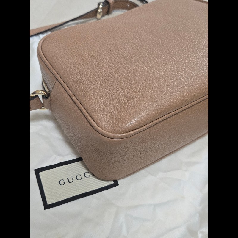 Gucci 古馳 disco soho 奶茶色 焦糖色 流蘇拉鍊相機包 肩背包 斜背包-13