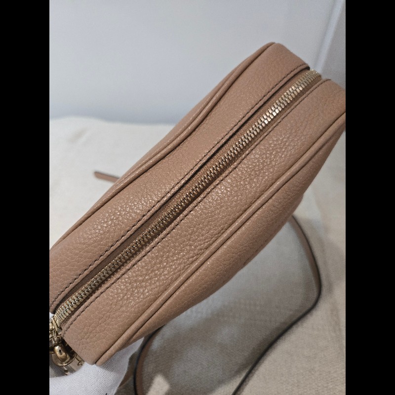 Gucci 古馳 disco soho 奶茶色 焦糖色 流蘇拉鍊相機包 肩背包 斜背包-23