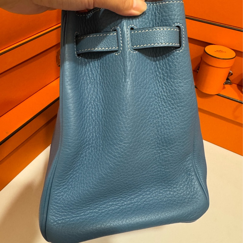 Hermes Birkin30 新牛仔藍走白線 so訂製款 流星刻印 框H 💙🩵🤍-7