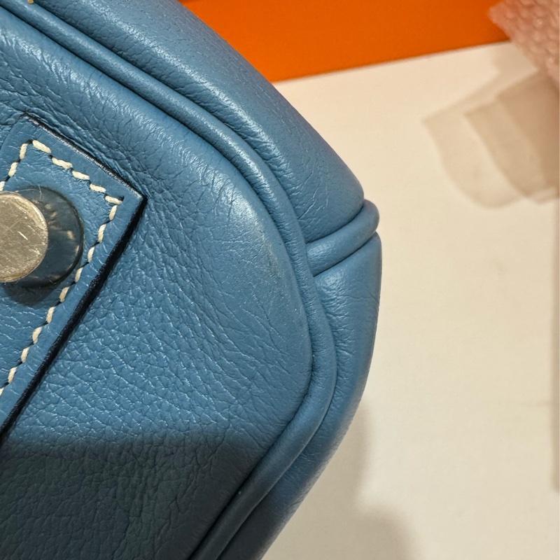 Hermes Birkin30 新牛仔藍走白線 so訂製款 流星刻印 框H 💙🩵🤍-10