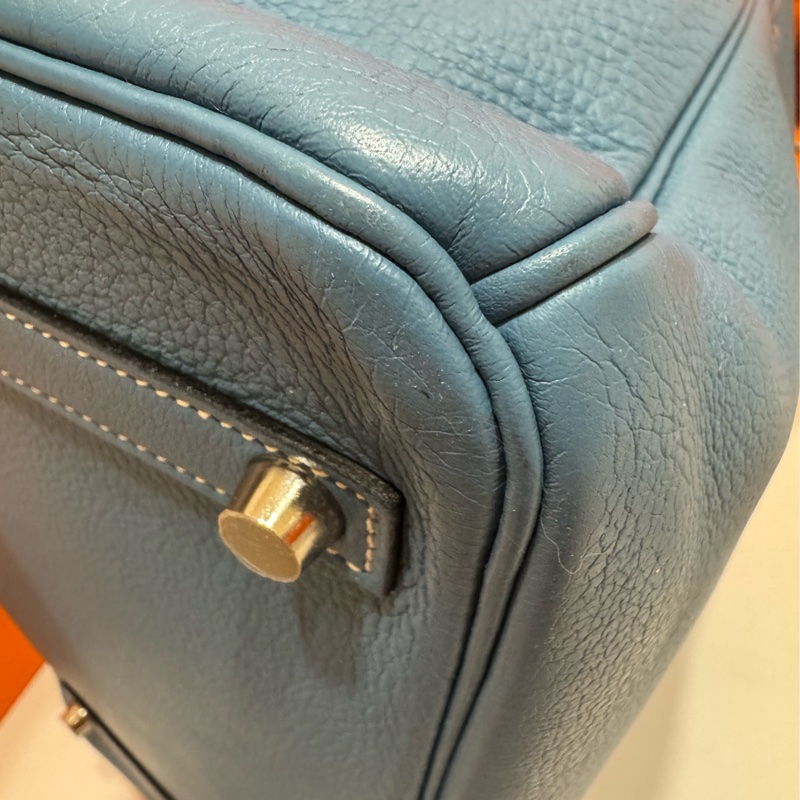 Hermes Birkin30 新牛仔藍走白線 so訂製款 流星刻印 框H 💙🩵🤍-11