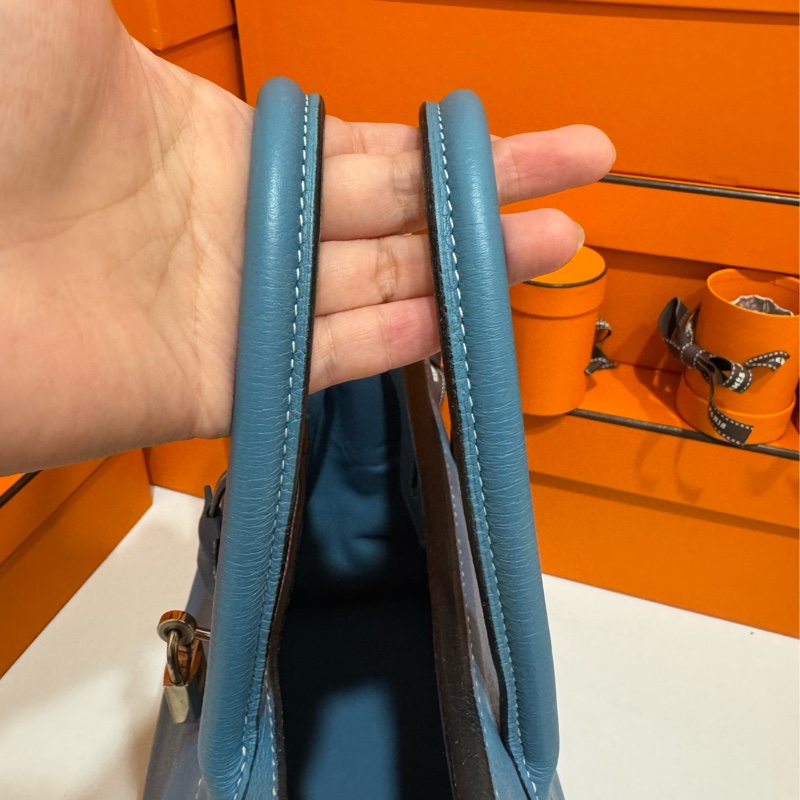 Hermes Birkin30 新牛仔藍走白線 so訂製款 流星刻印 框H 💙🩵🤍-15