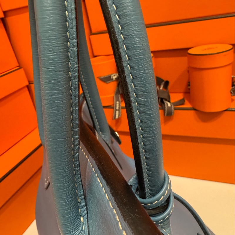 Hermes Birkin30 新牛仔藍走白線 so訂製款 流星刻印 框H 💙🩵🤍-16