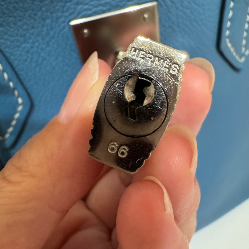 Hermes Birkin30 新牛仔藍走白線 so訂製款 流星刻印 框H 💙🩵🤍-19