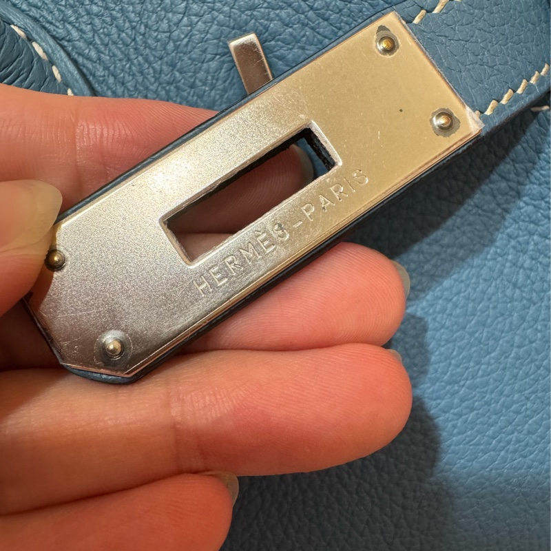 Hermes Birkin30 新牛仔藍走白線 so訂製款 流星刻印 框H 💙🩵🤍-21