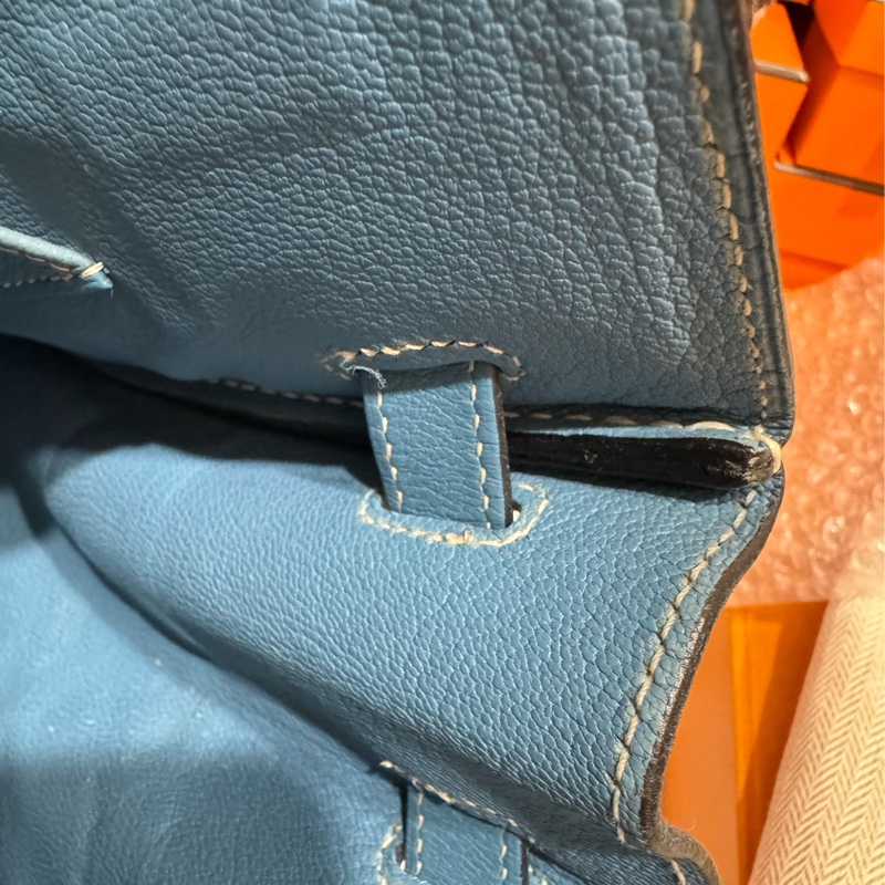 Hermes Birkin30 新牛仔藍走白線 so訂製款 流星刻印 框H 💙🩵🤍-27