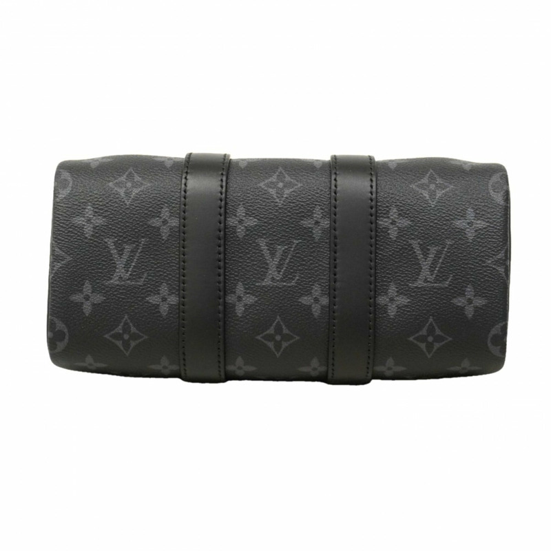 路易威登 Monogram Eclipse Reverse Keepall Bandoulière 25 手提包 M46271 黑色灰色 男士兩用包-2
