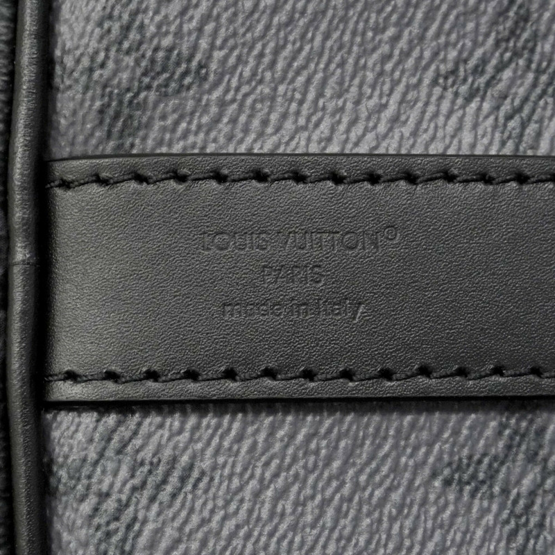 路易威登 Monogram Eclipse Reverse Keepall Bandoulière 25 手提包 M46271 黑色灰色 男士兩用包-4