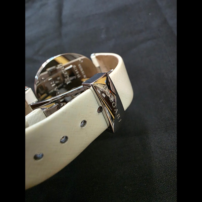 真品 BVLGARI 寶格麗 B.zero1系列 BZ 35 S 女士銀白愛心相間錶盤-32