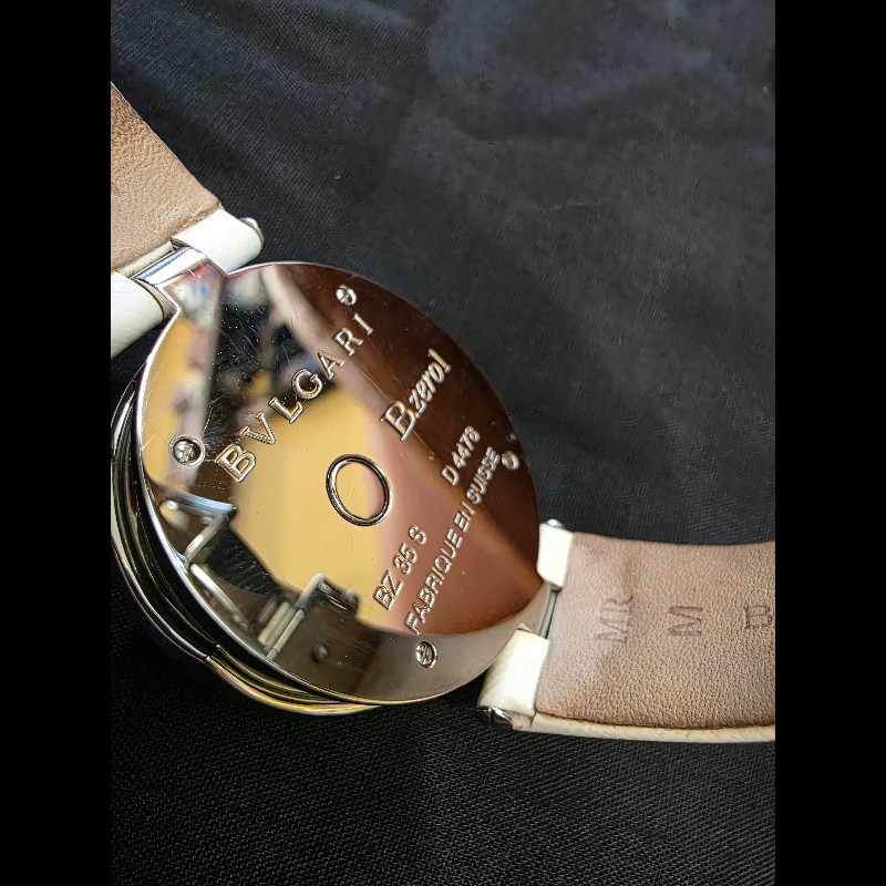 真品 BVLGARI 寶格麗 B.zero1系列 BZ 35 S 女士銀白愛心相間錶盤-34
