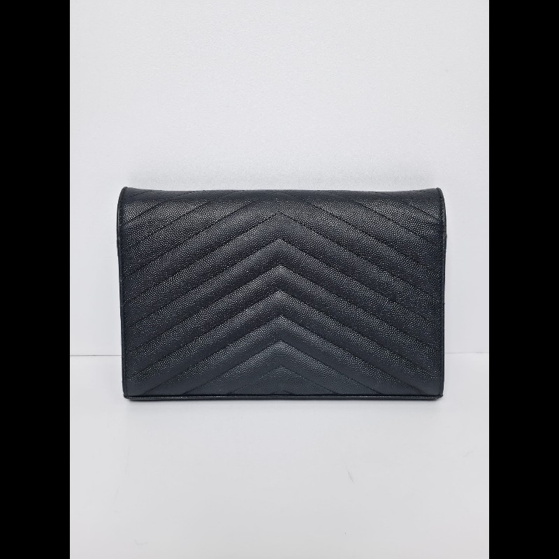 YSL 黑色 Cassander Chain Wallet-4