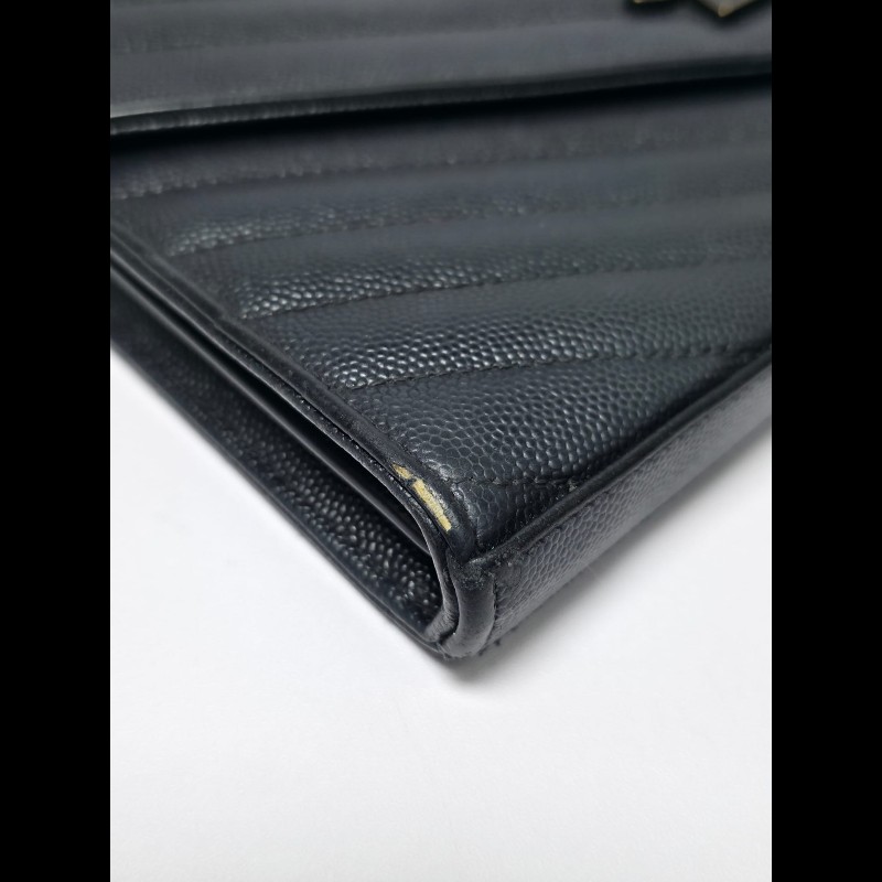 YSL 黑色 Cassander Chain Wallet-8