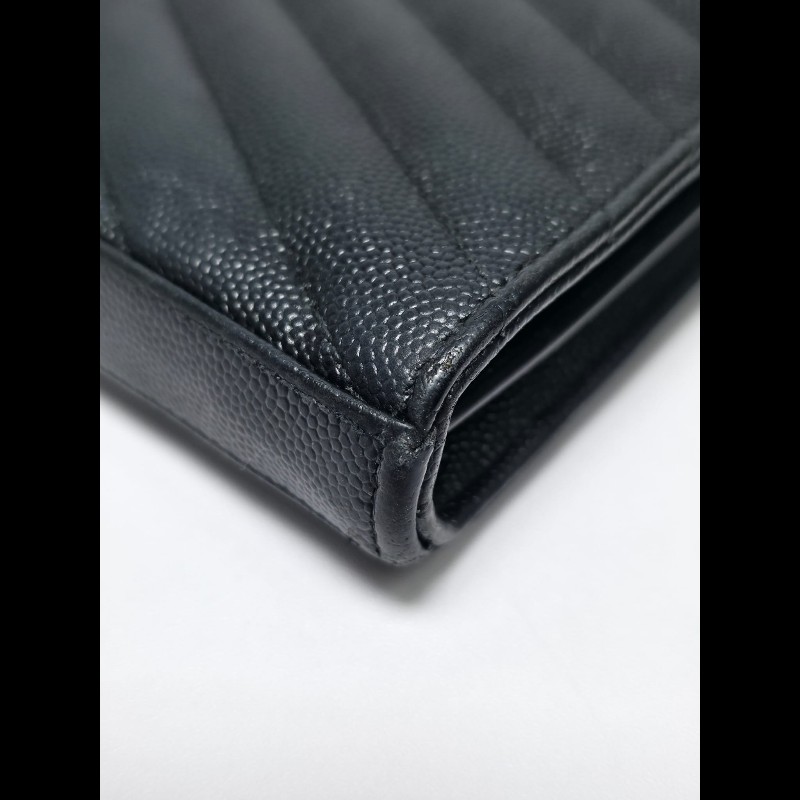 YSL 黑色 Cassander Chain Wallet-10