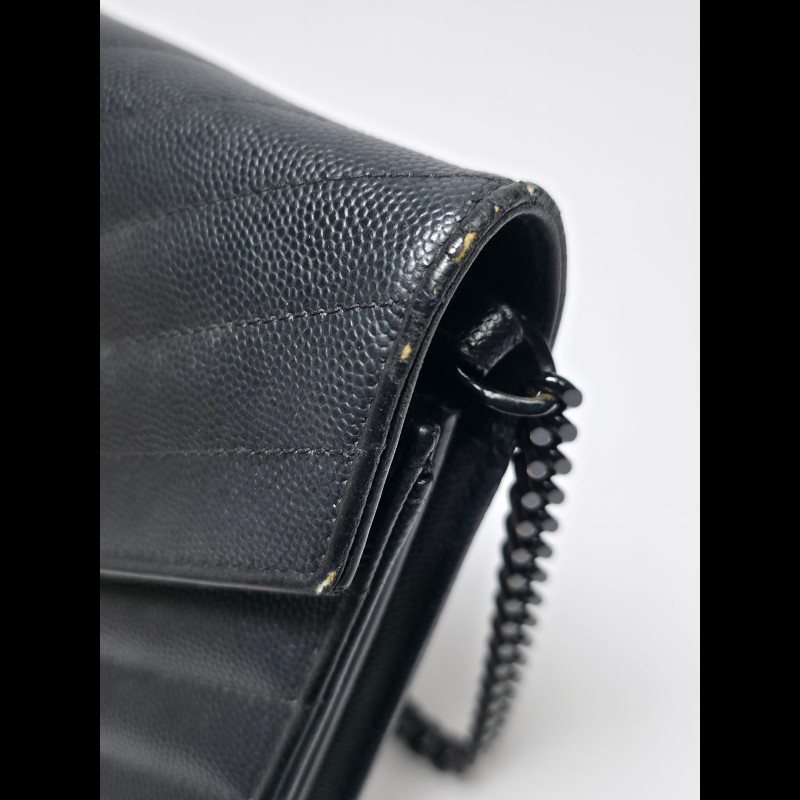 YSL 黑色 Cassander Chain Wallet-12
