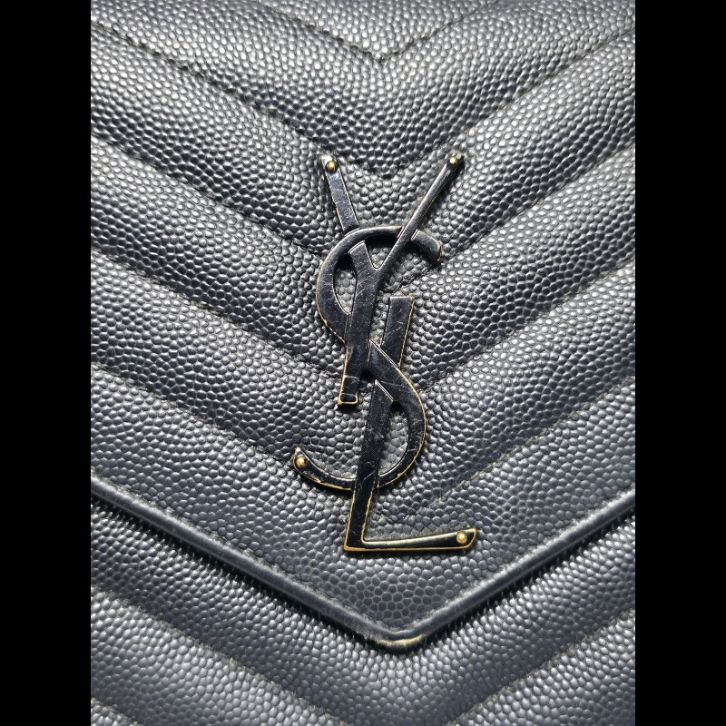 YSL 黑色 Cassander Chain Wallet-16