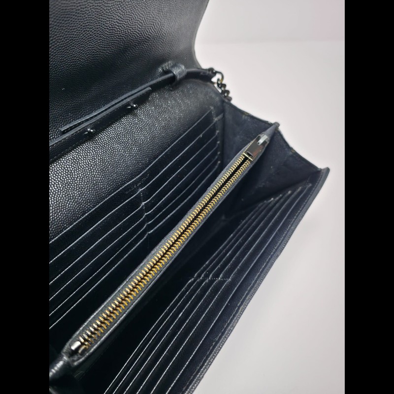 YSL 黑色 Cassander Chain Wallet-23