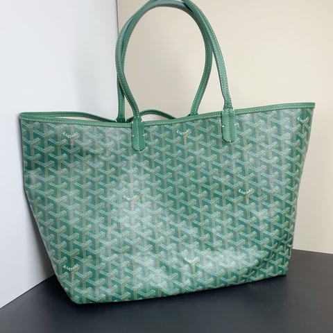 Goyard戈雅Saint Louis綠色老花購物袋，小號 尺寸34x15x28cm 編碼HR394。