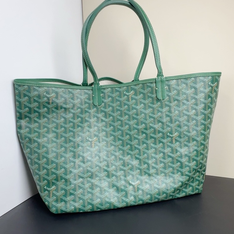 Goyard戈雅Saint Louis綠色老花購物袋，小號 尺寸34x15x28cm 編碼HR394。-0